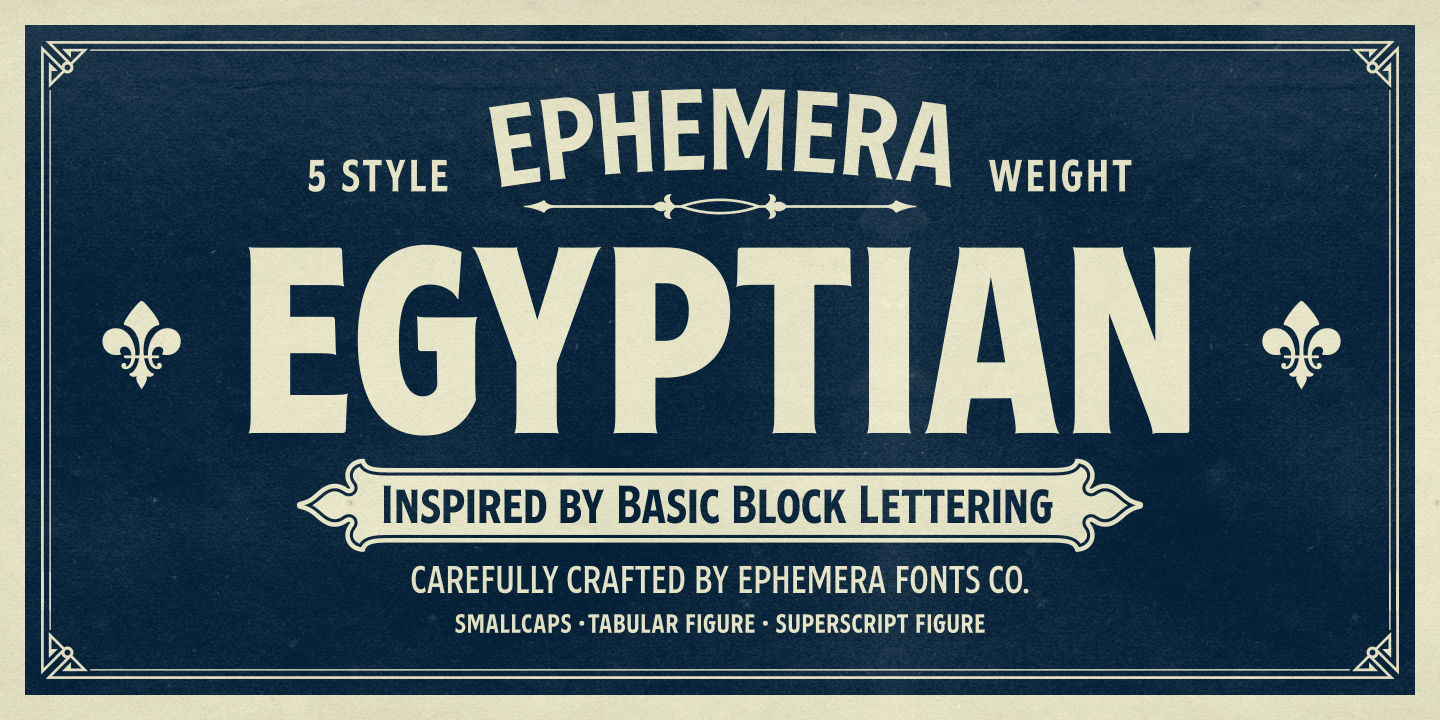 Пример шрифта Ephemera Egyptian